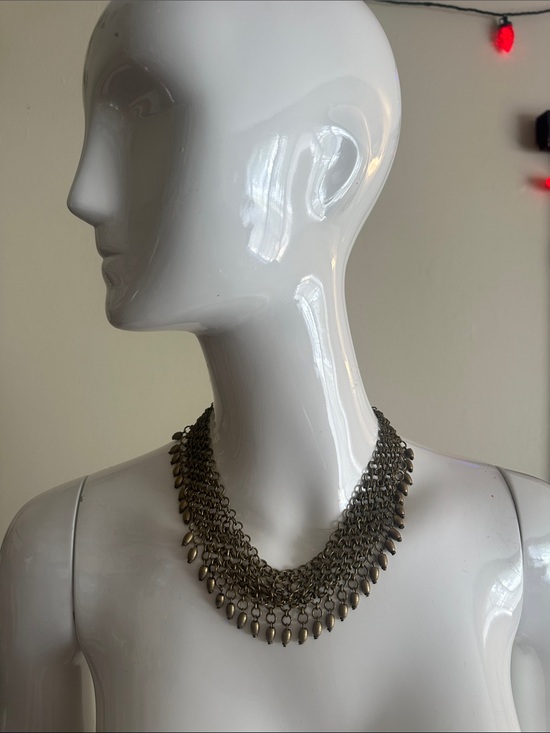 Jewelry - Layered Antique Brass Statement Necklace - Women Jewelry